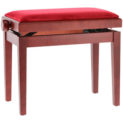 Gewa Banquette piano Deluxe acajou mat assise bordeaux
