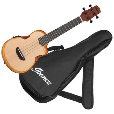 Ibanez AUC10E OPN Bass Ukulele Open Pore Natural + Housse