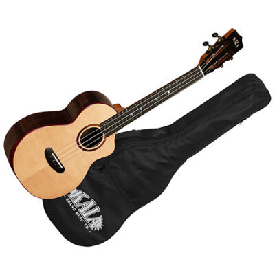 Kala Contour collection Solid Gloss Spruce Rosewood Tenor Cutaway + housse