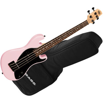 Kala Solid Body U-Bass 4 cordes Light Pink + housse
