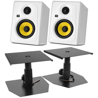 Krk Kreate 5 White + Supports bas (La paire)