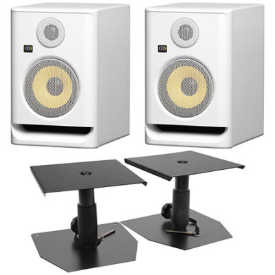 Krk RP5 G5 White (La paire) + Supports bas