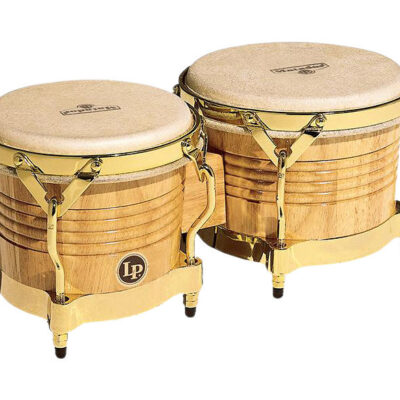 Latin Percussion Matador Wood Bongos Natural/Gold Tone M201-AW