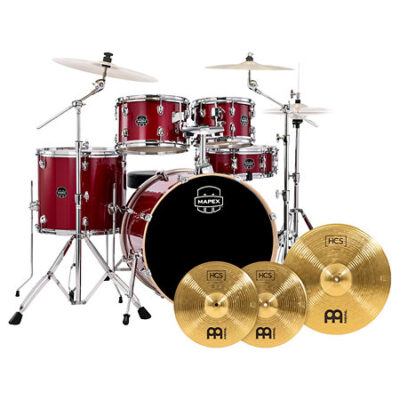Mapex Pack Venus 22 » Crimson Red + cymbales Meinl BCS