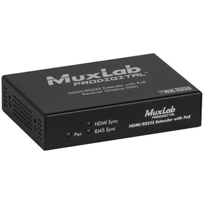MuxLab 500454 POE RX – Récepteur HDMI/RS232/HDBaseT 4K POE
