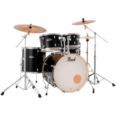 Pearl Export Standard 22″ 5 fûts Jet Black + 3 cymbales Sabian PX EXX725NBRC-31