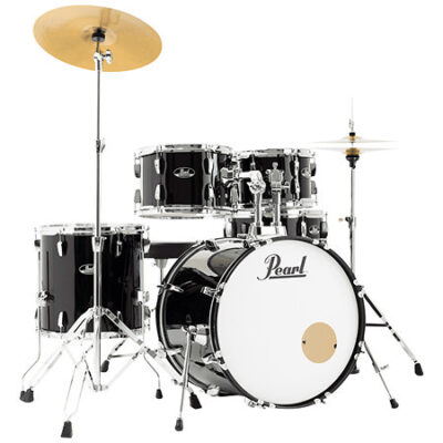 Pearl Roadshow Fusion 20 » 5 fûts Jet Black + Tabouret + 2 cymbales Sabian RSS505CC-31