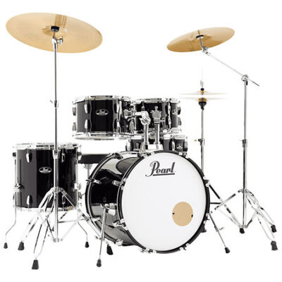 Pearl Roadshow+ Fusion 20 » 5 fûts Jet Black + Tabouret + 3 cymbales Solar RSS505BCC-31