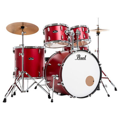 Pearl Roadshow Fusion 20 » 5 fûts Matte Red + Tabouret + 2 cymbales Sabian RSS505CC-747