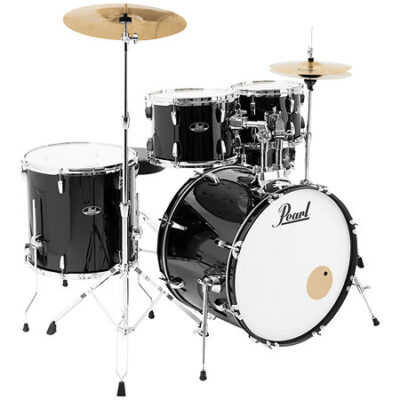 Pearl Roadshow Rock 22 » 5 fûts Jet Black + Tabouret + 2 cymbales Sabian RSS525SCC-31