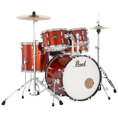 Pearl RSS505CC-749 Roadshow Fusion 20 » 5 fûts Burnt Orange Sparkle + Tabouret + 2 cymbales Sabian