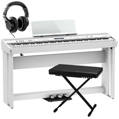 Roland Pack FP-90X White + Meuble + Banquette + Casque