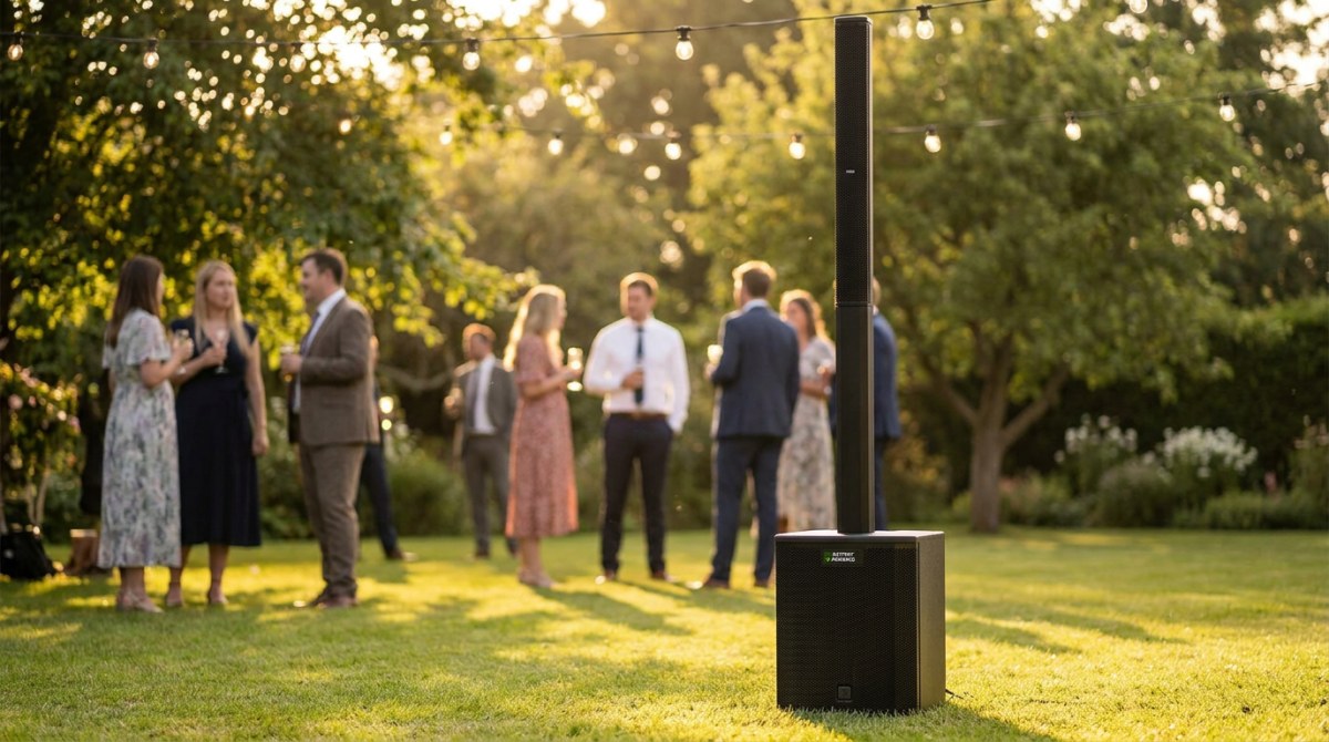 Sono portable sur batterie en animation de mariage en extérieur