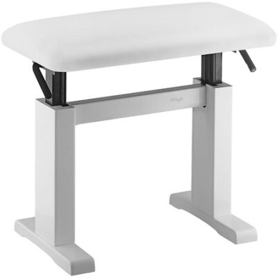 Stagg PBH 780 WHP SWH – Banquette piano hydraulique blanc brillant