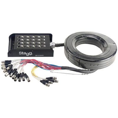 Stagg SSB-15/16X4XH – Boîtier de scène 16 entrées XLR / 4 sorties XLR série S, avec câble multipaire 15m