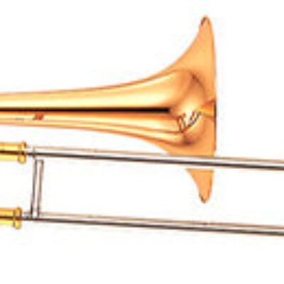 Yamaha YSL 447 GE II Trombone Ténor Simple, Grosse Perce, Pavillon Cuivre Rose