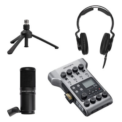 Zoom PodTrak P4 + ZDM1 Podcast Mic Set